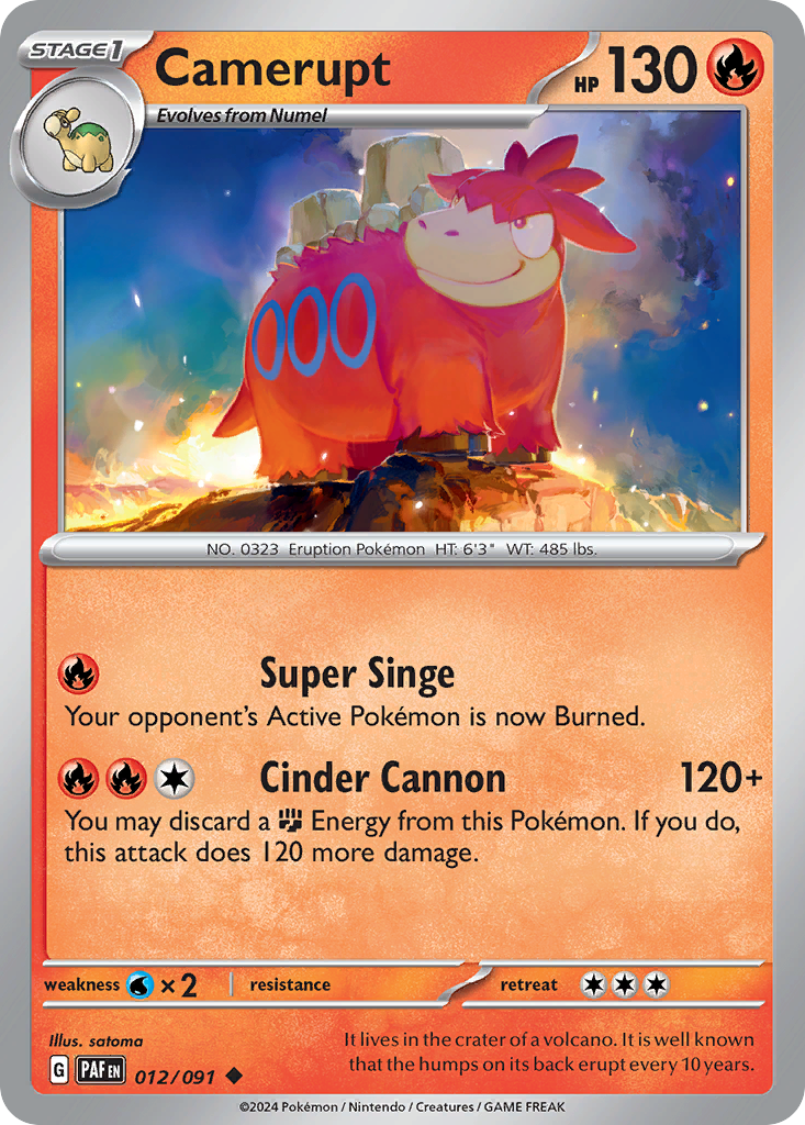 Camerupt 12/91 — English Pokémon Paldean Fates (2024)