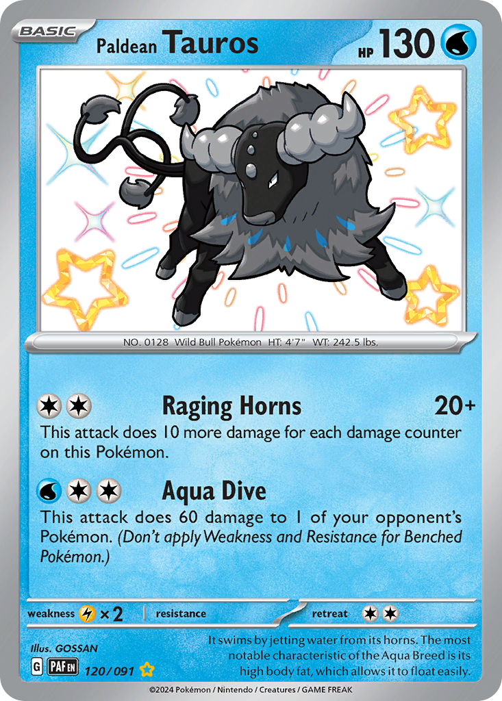 Paldean Tauros 120/91 — English Pokémon Paldean Fates (2024)