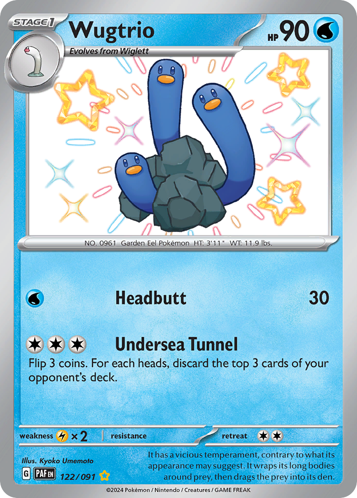 Wugtrio 122/91 — English Pokémon Paldean Fates (2024)