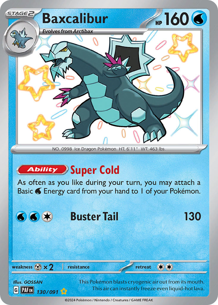 Baxcalibur 130/91 — English Pokémon Paldean Fates (2024)