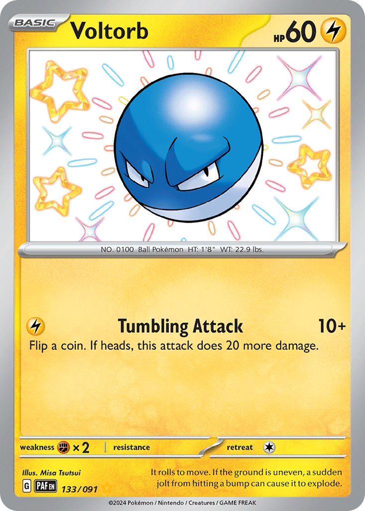 Voltorb 133/91 — English Pokémon Paldean Fates (2024)