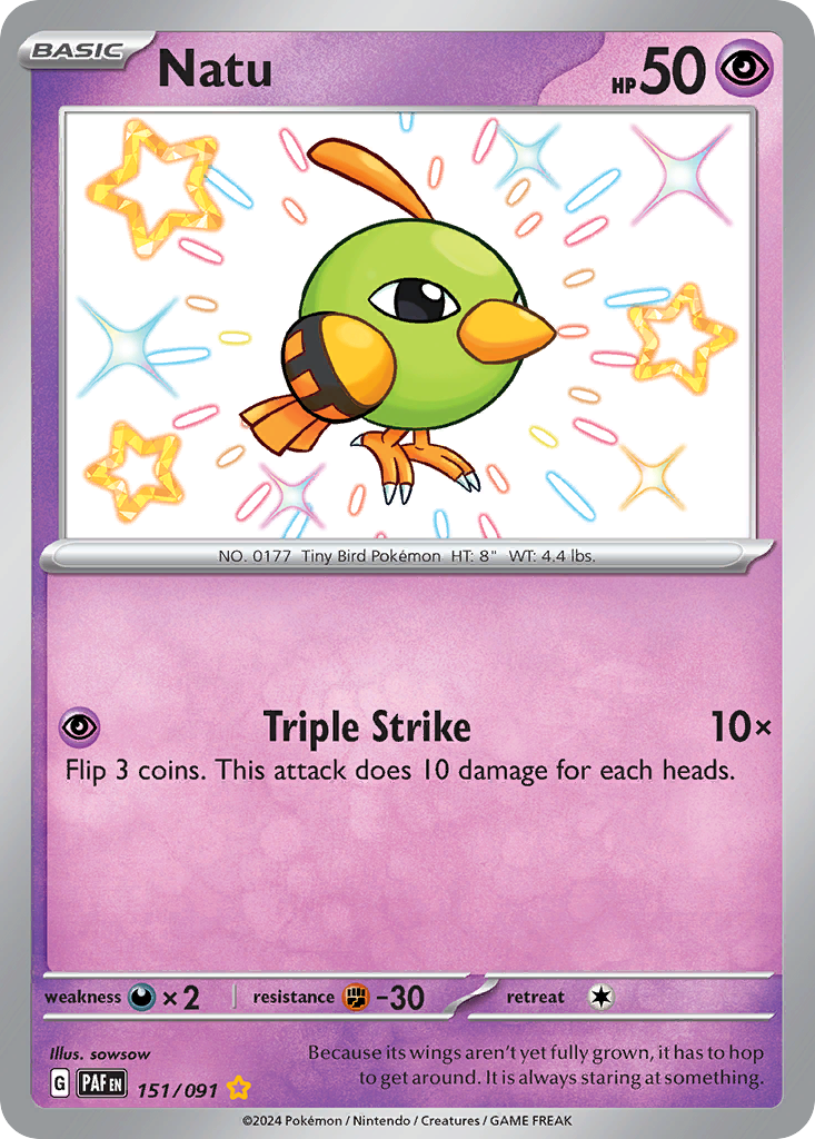 Natu 151/91 — English Pokémon Paldean Fates (2024)
