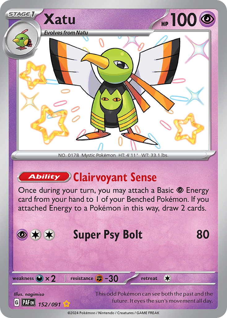 Xatu 152/91 — English Pokémon Paldean Fates (2024)
