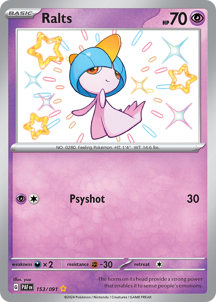 Ralts 153/91 — English Pokémon Paldean Fates (2024)