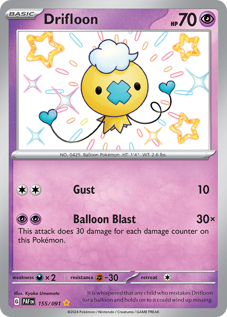 Drifloon 155/91 — English Pokémon Paldean Fates (2024)