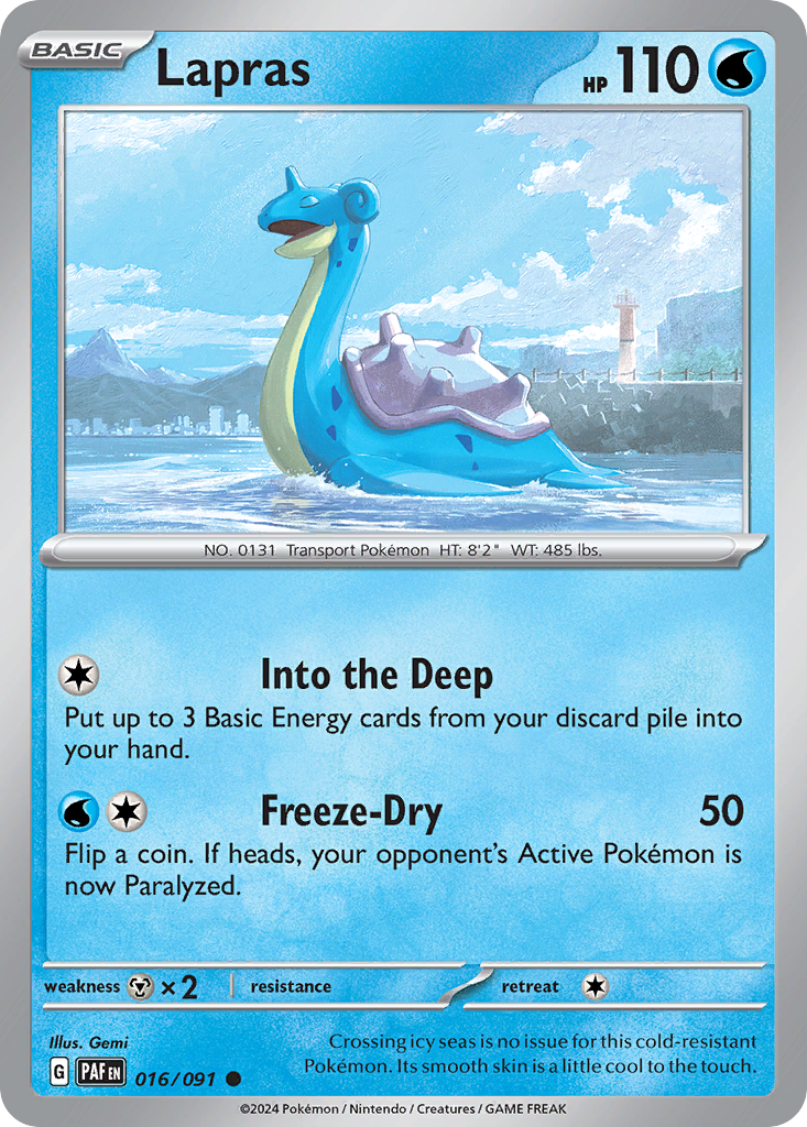 Lapras 16/91 — English Pokémon Paldean Fates (2024)