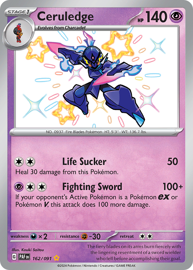 Ceruledge 162/91 — English Pokémon Paldean Fates (2024)