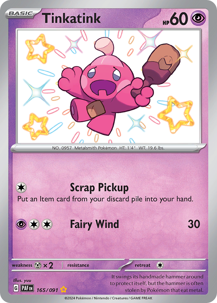 Tinkatink 165/91 — English Pokémon Paldean Fates (2024)
