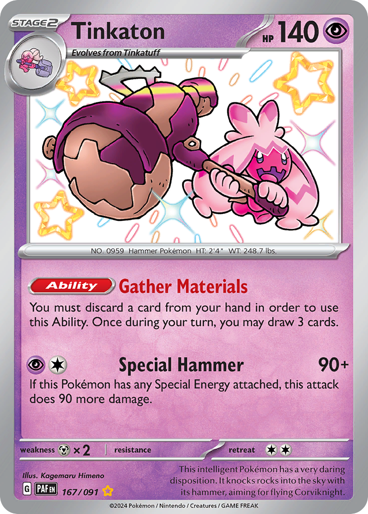 Tinkaton 167/91 — English Pokémon Paldean Fates (2024)