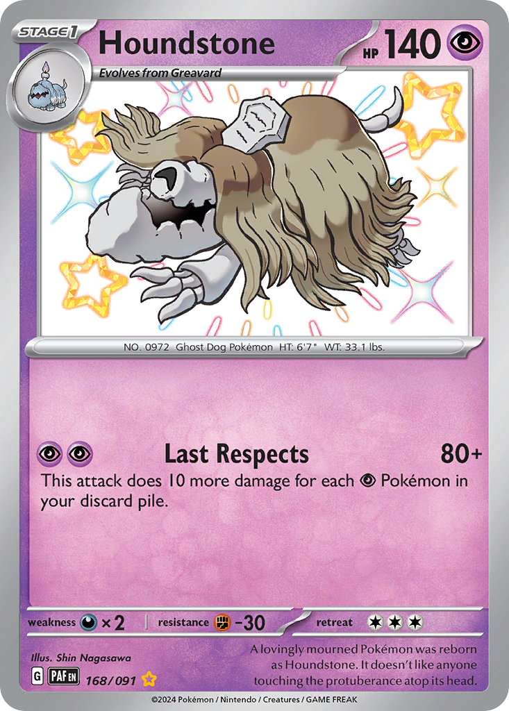 Houndstone 168/91 — English Pokémon Paldean Fates (2024)