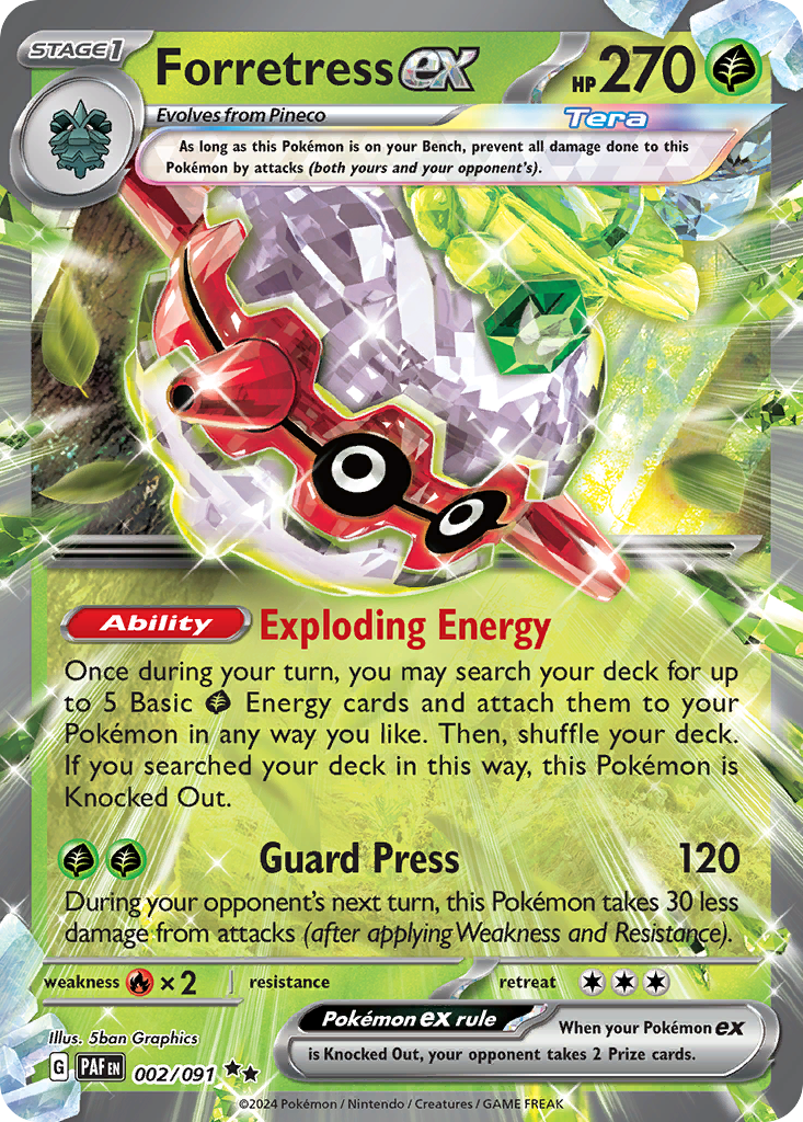 Forretress ex 2/91 — English Pokémon Paldean Fates (2024)