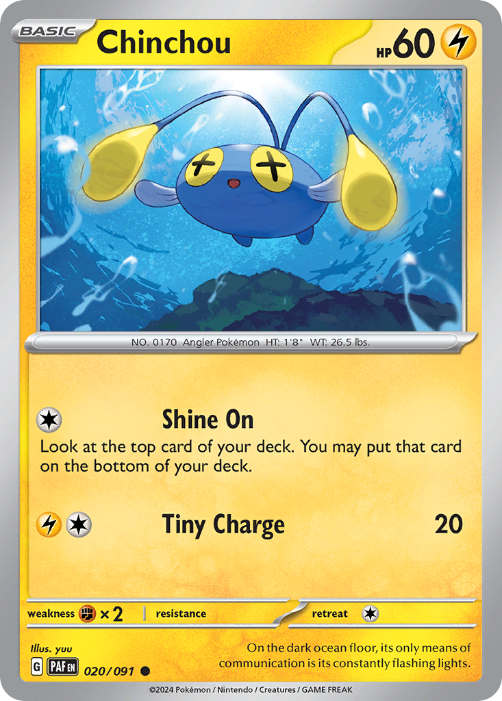 Chinchou 20/91 — English Pokémon Paldean Fates (2024)