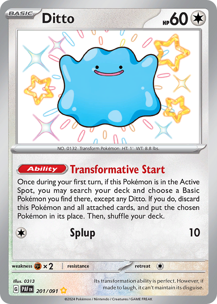 Ditto 201/91 — English Pokémon Paldean Fates (2024)