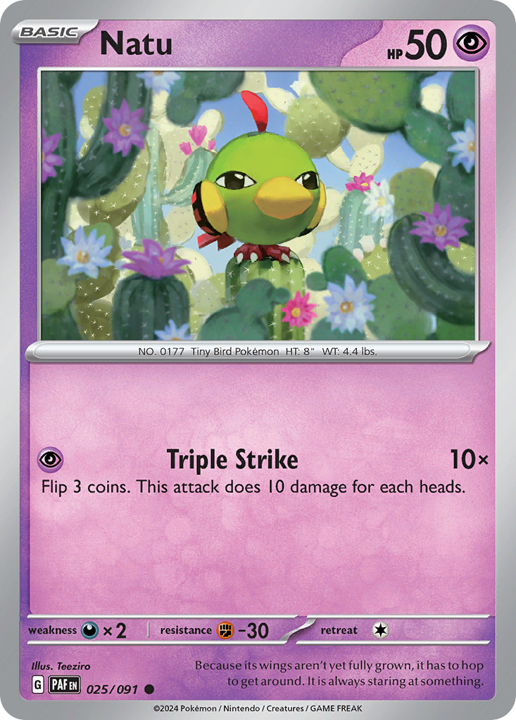 Natu 25/91 — English Pokémon Paldean Fates (2024)
