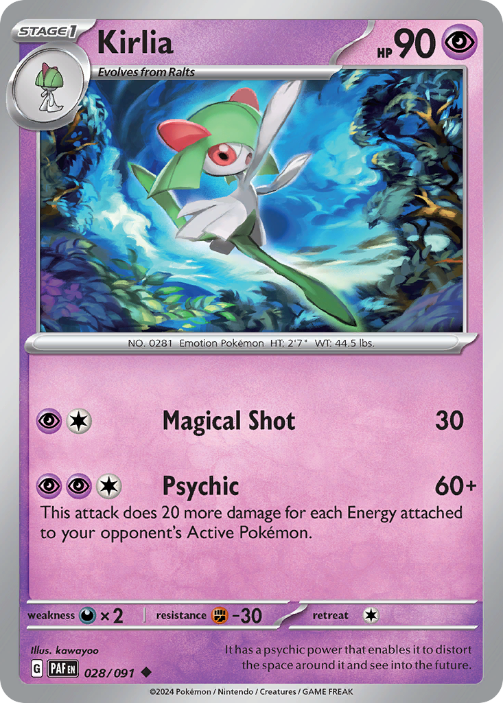 Kirlia 28/91 — English Pokémon Paldean Fates (2024)