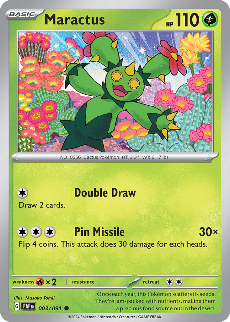 Maractus 3/91 — English Pokémon Paldean Fates (2024)