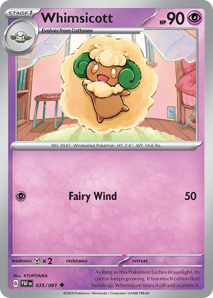 Whimsicott 35/91 — English Pokémon Paldean Fates (2024)