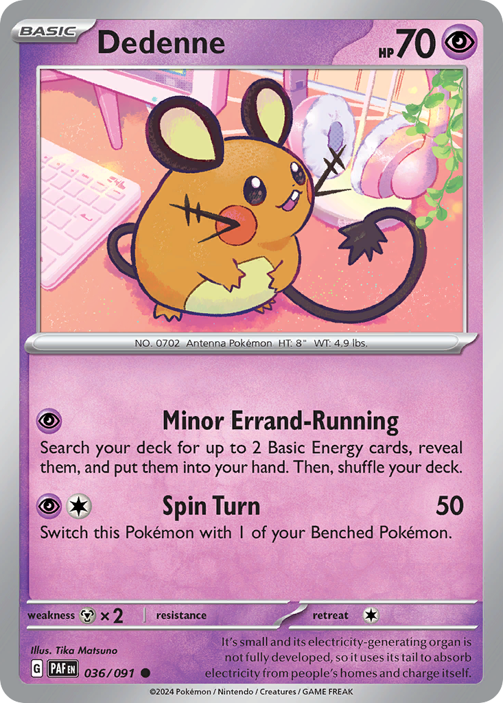 Dedenne 36/91 — English Pokémon Paldean Fates (2024)