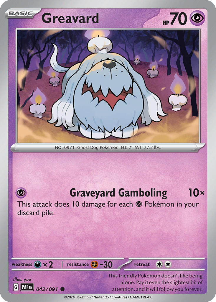 Greavard 42/91 — English Pokémon Paldean Fates (2024)