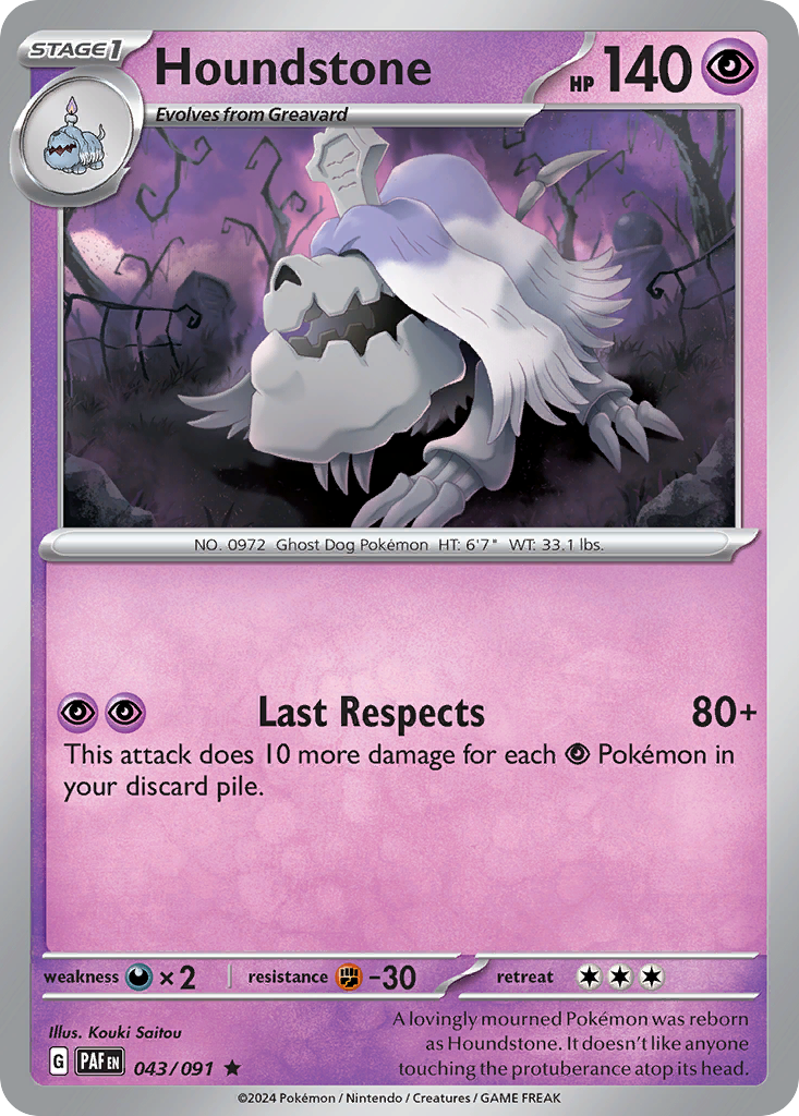 Houndstone 43/91 — English Pokémon Paldean Fates (2024)