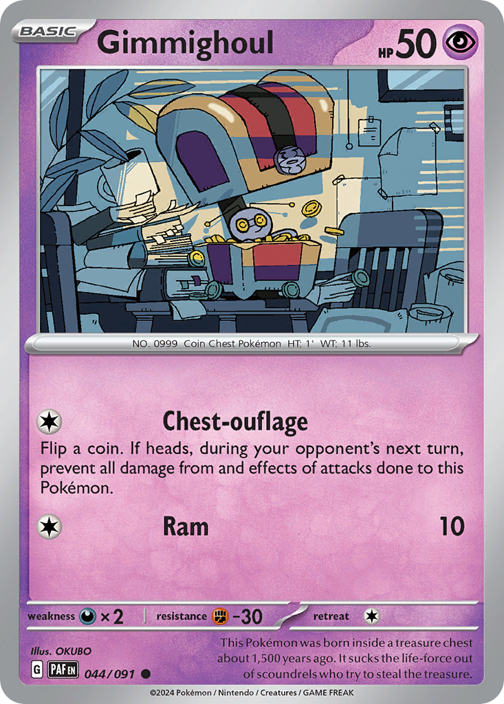 Gimmighoul 44/91 — English Pokémon Paldean Fates (2024)