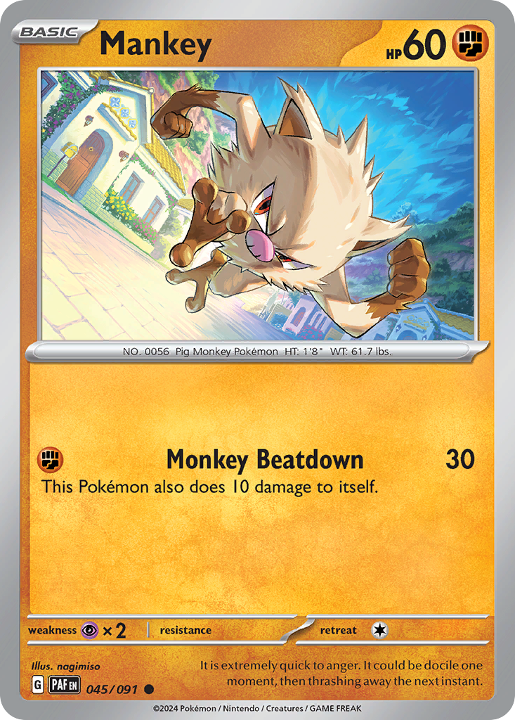 Mankey 45/91 — English Pokémon Paldean Fates (2024)
