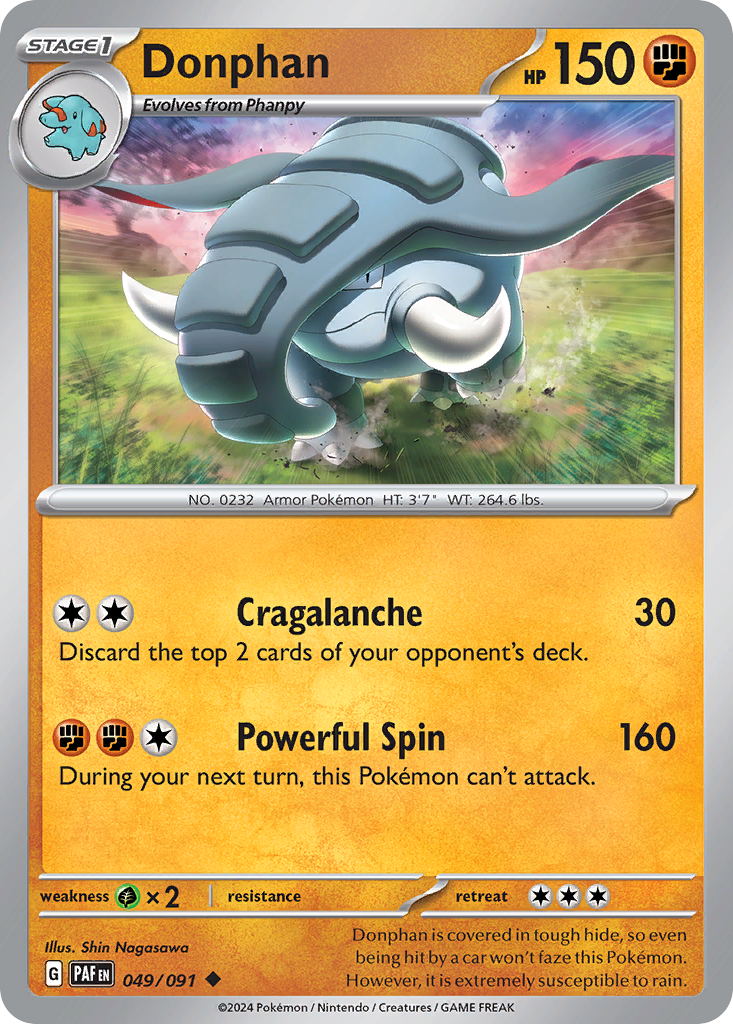 Donphan 49/91 — English Pokémon Paldean Fates (2024)