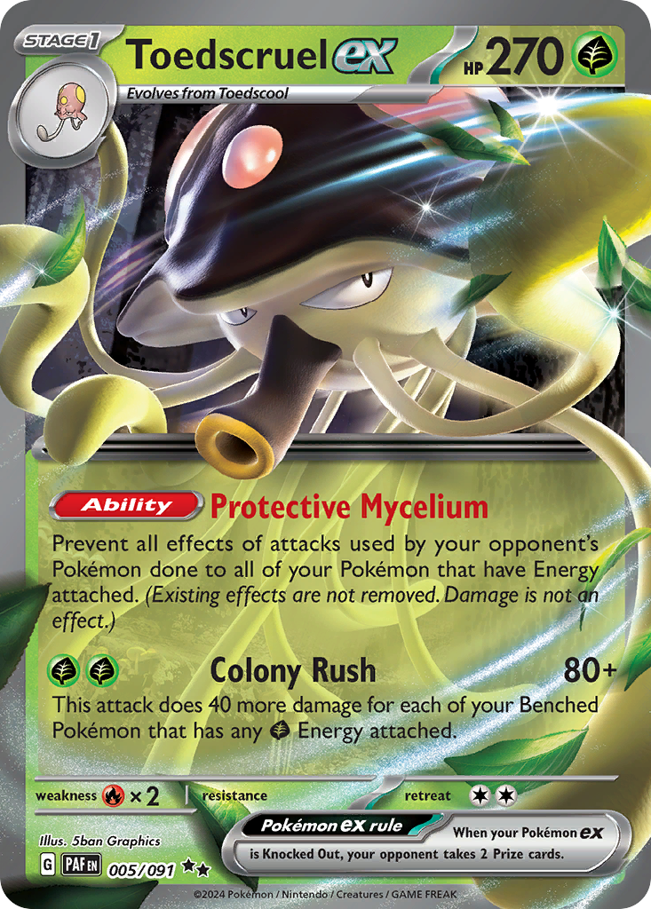 Toedscruel ex 5/91 — English Pokémon Paldean Fates (2024)