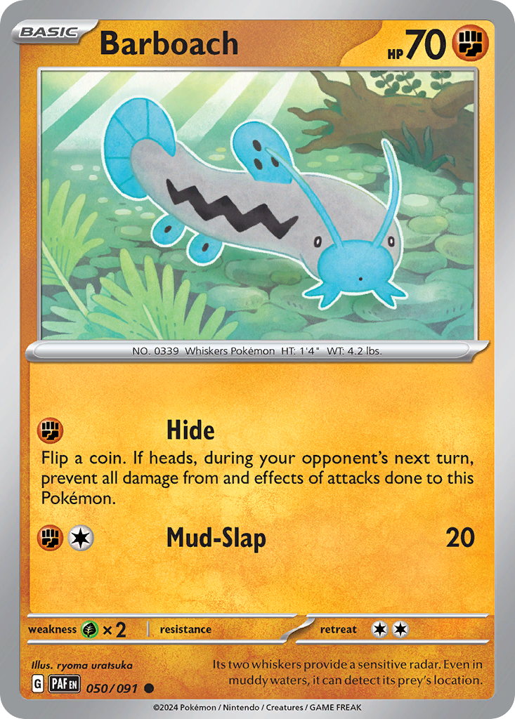Barboach 50/91 — English Pokémon Paldean Fates (2024)