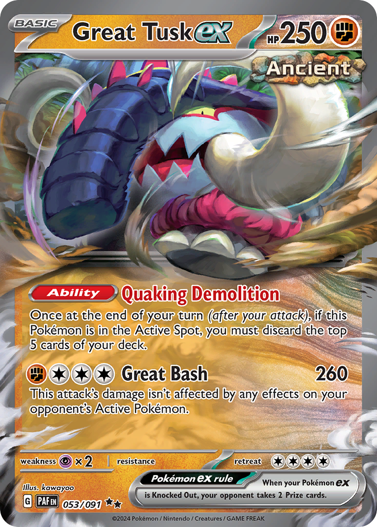 Great Tusk ex 53/91 — English Pokémon Paldean Fates (2024)