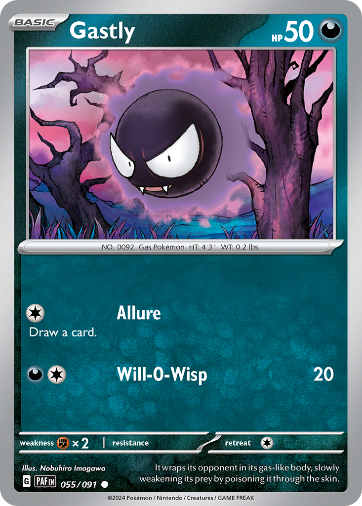 Gastly 55/91 — English Pokémon Paldean Fates (2024)
