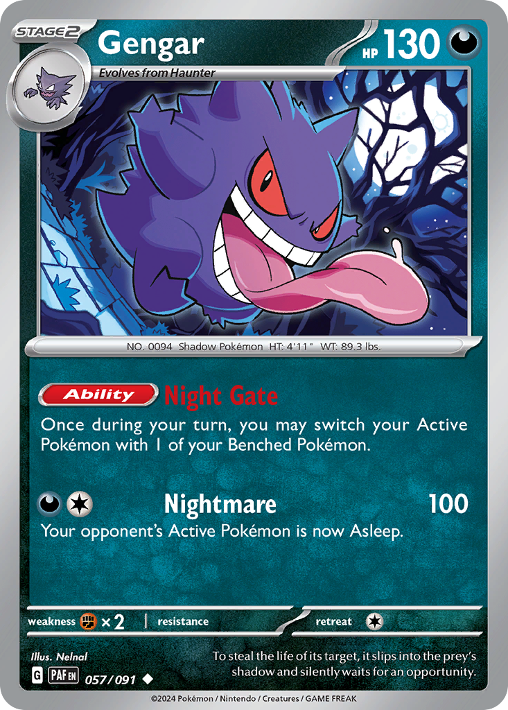 Gengar 57/91 — English Pokémon Paldean Fates (2024)