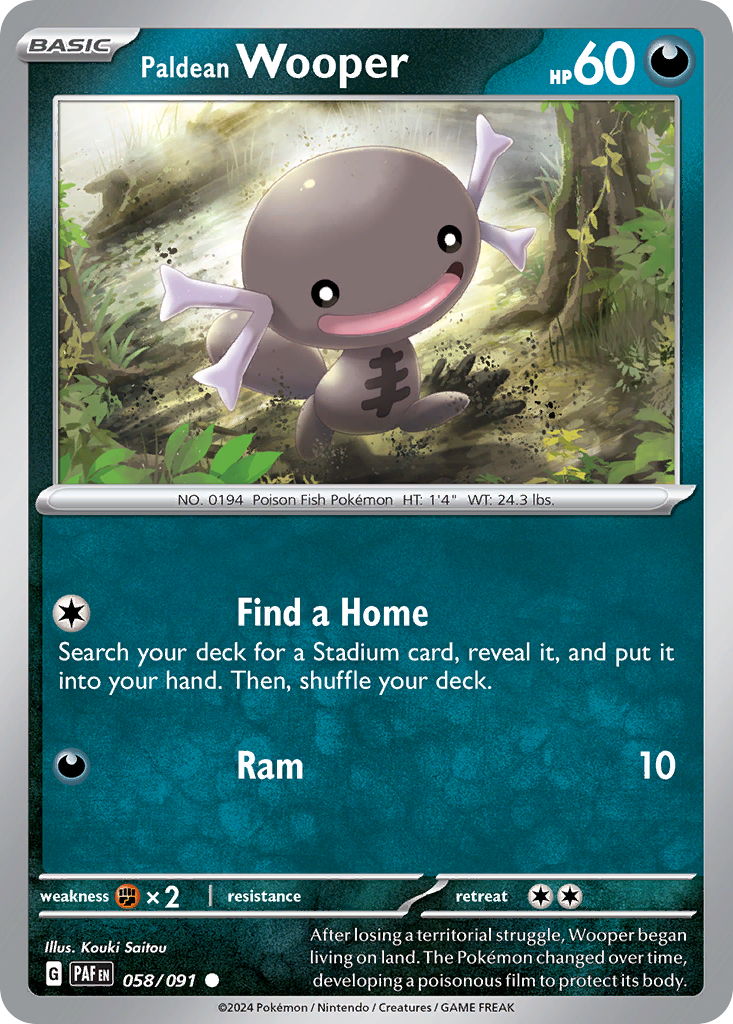 Paldean Wooper 58/91 — English Pokémon Paldean Fates (2024)