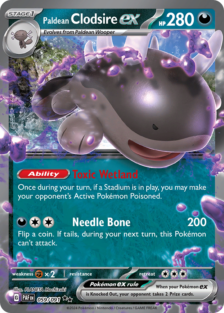 Paldean Clodsire ex 59/91 — English Pokémon Paldean Fates (2024)