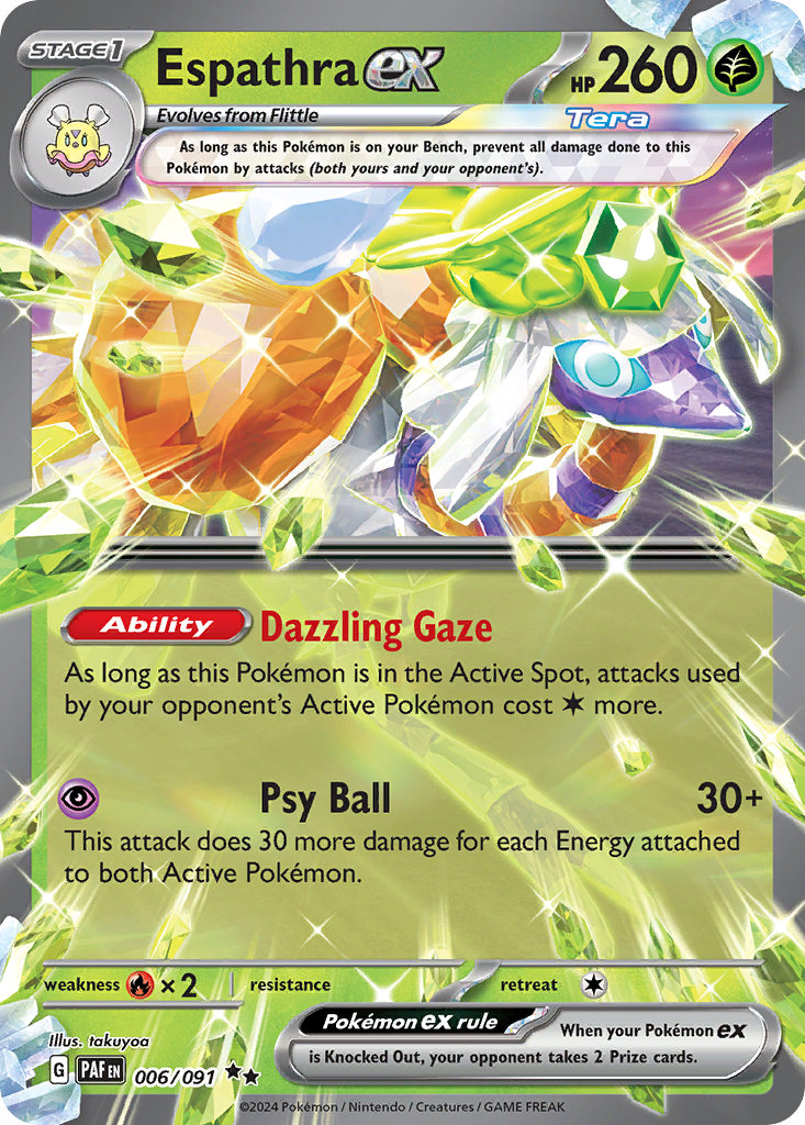 Espathra ex 6/91 — English Pokémon Paldean Fates (2024)