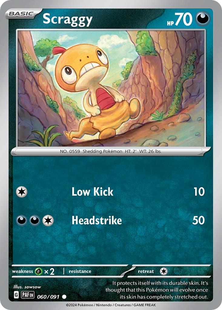 Scraggy 60/91 — English Pokémon Paldean Fates (2024)