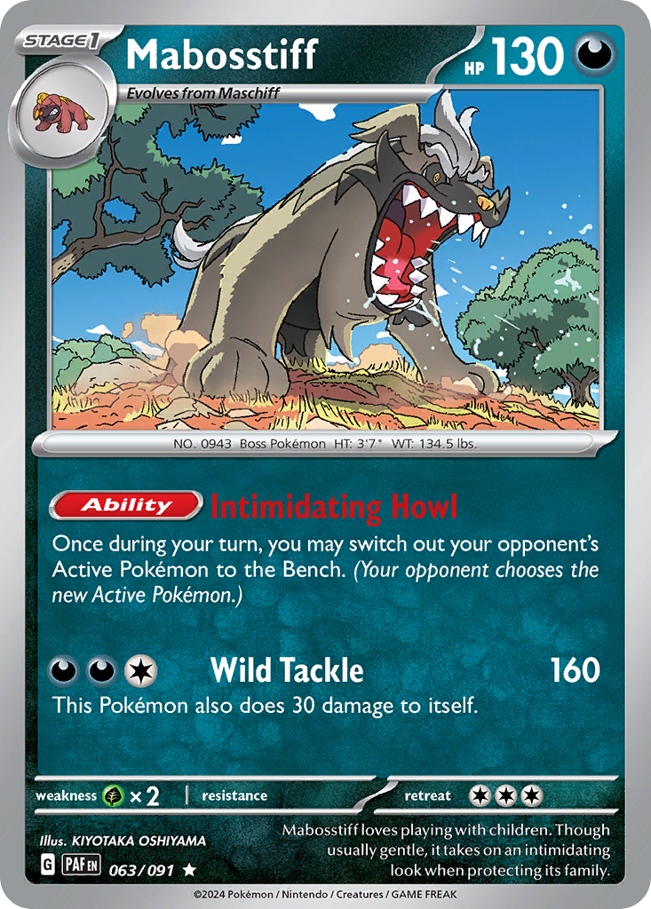 Mabosstiff 63/91 — English Pokémon Paldean Fates (2024)