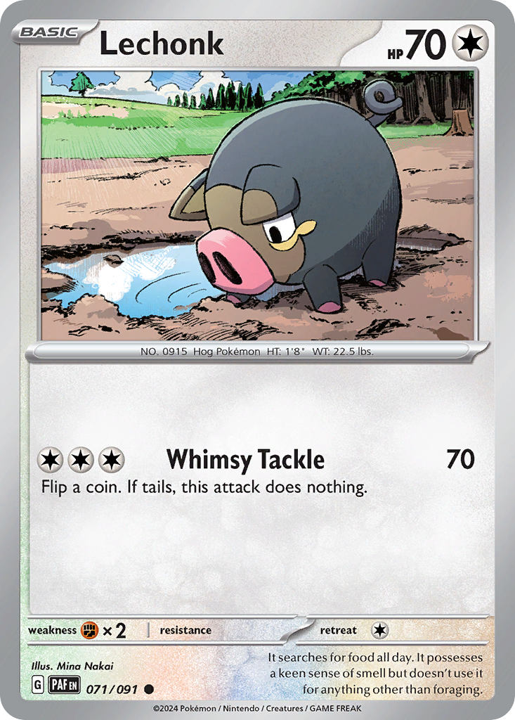 Lechonk 71/91 — English Pokémon Paldean Fates (2024)