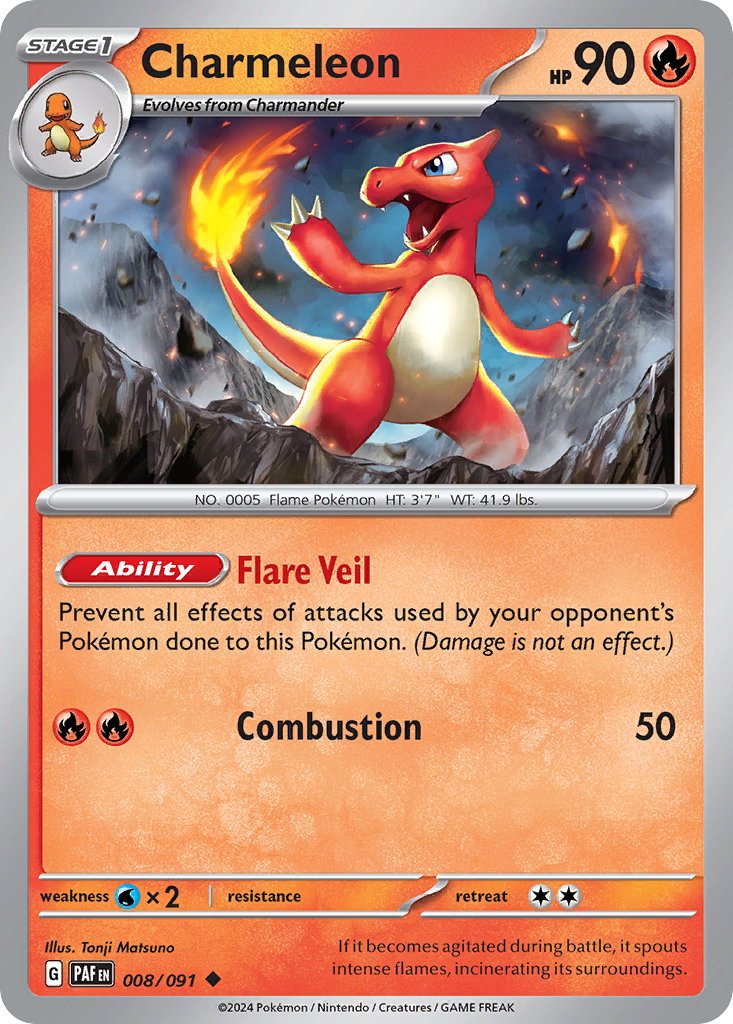 Charmeleon 8/91 — English Pokémon Paldean Fates (2024)