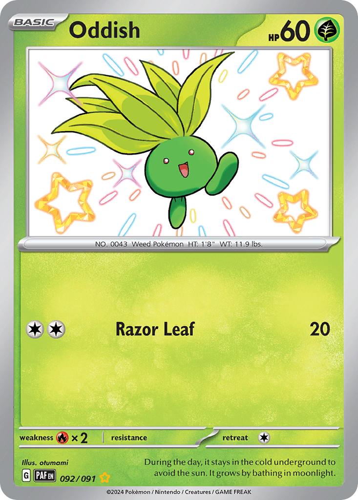 Oddish 92/91 — English Pokémon Paldean Fates (2024)