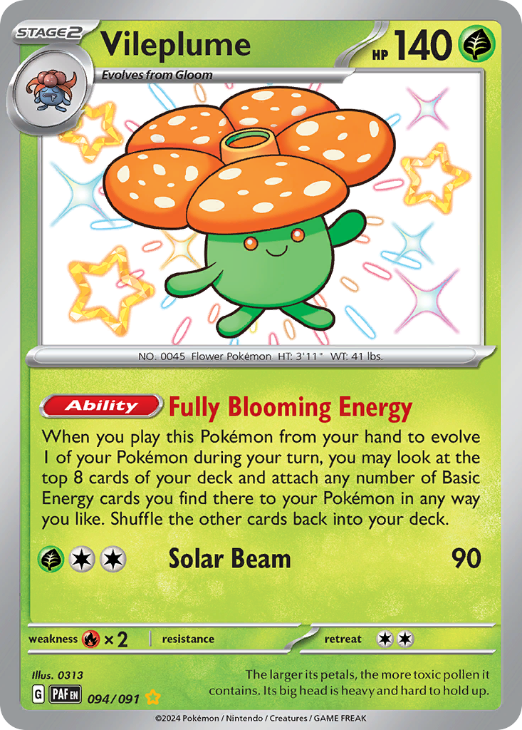 Vileplume 94/91 — English Pokémon Paldean Fates (2024)