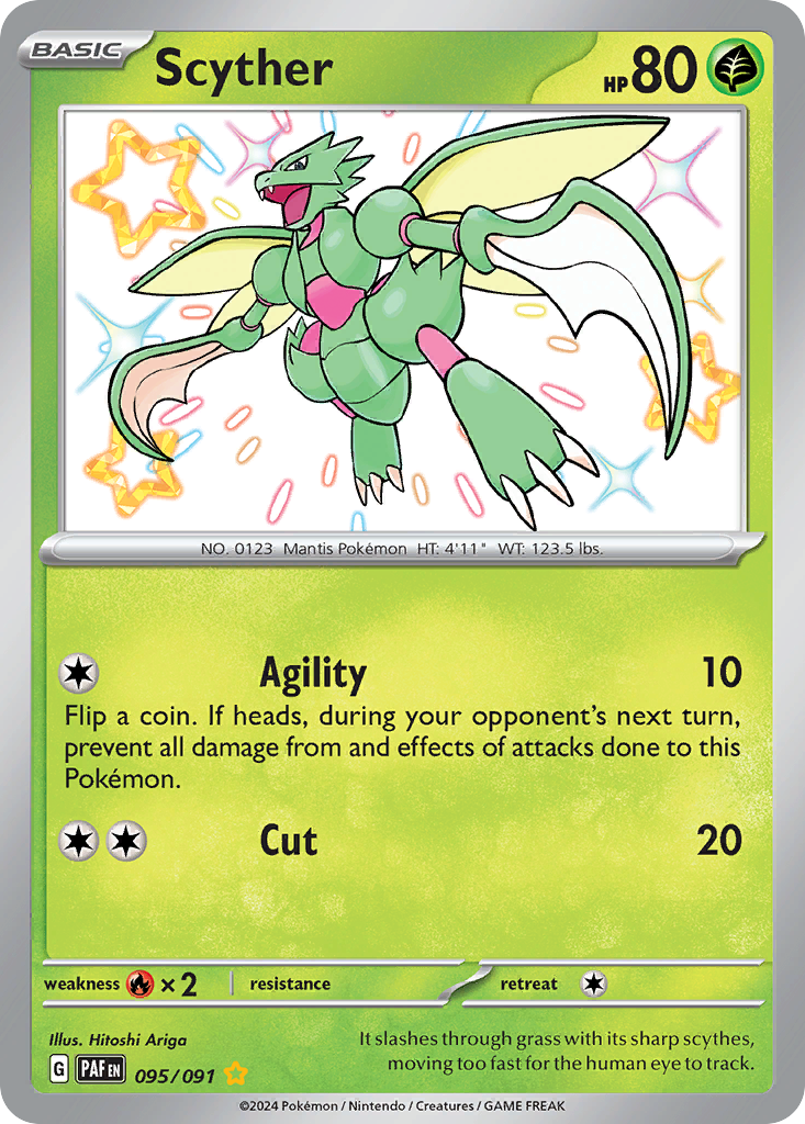 Scyther 95/91 — English Pokémon Paldean Fates (2024)