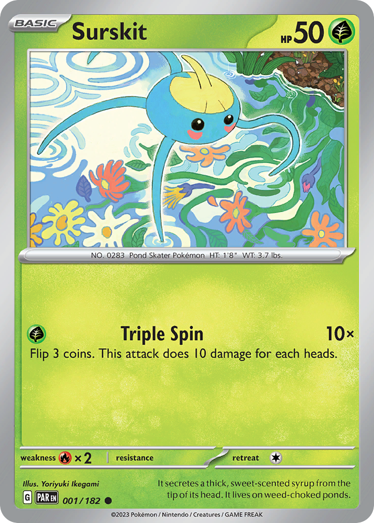 Surskit 1/182 — English Pokémon Paradox Rift (2023)