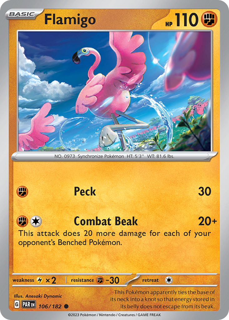 Flamigo 106/182 — English Pokémon Paradox Rift (2023)