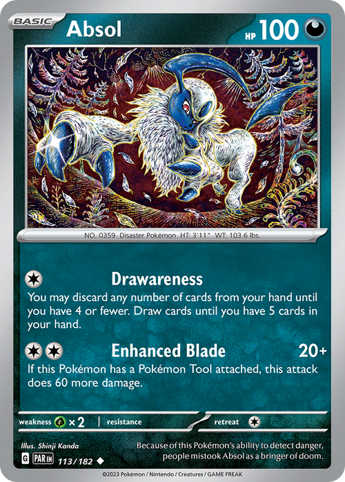 Absol 113/182 — English Pokémon Paradox Rift (2023)