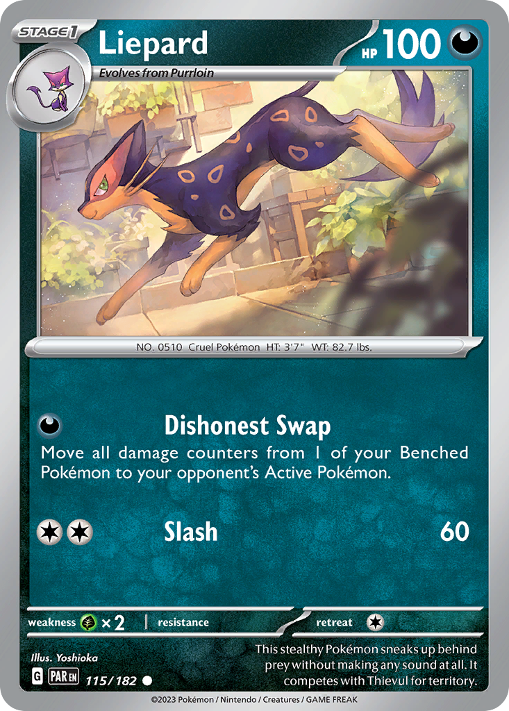 Liepard 115/182 — English Pokémon Paradox Rift (2023)