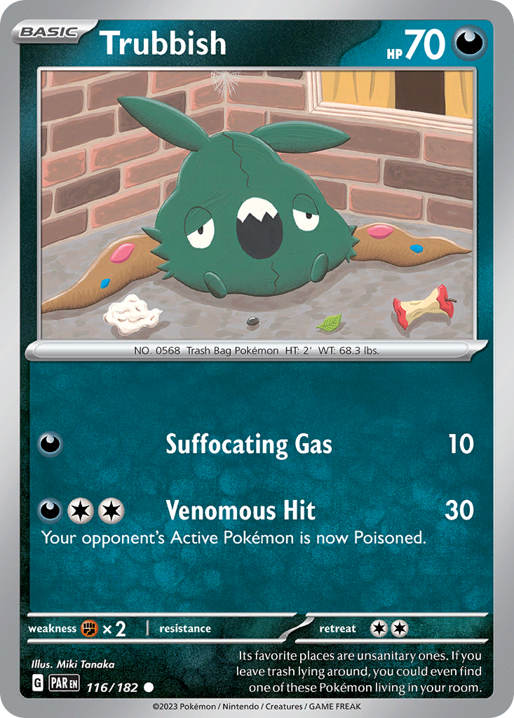Trubbish 116/182 — English Pokémon Paradox Rift (2023)