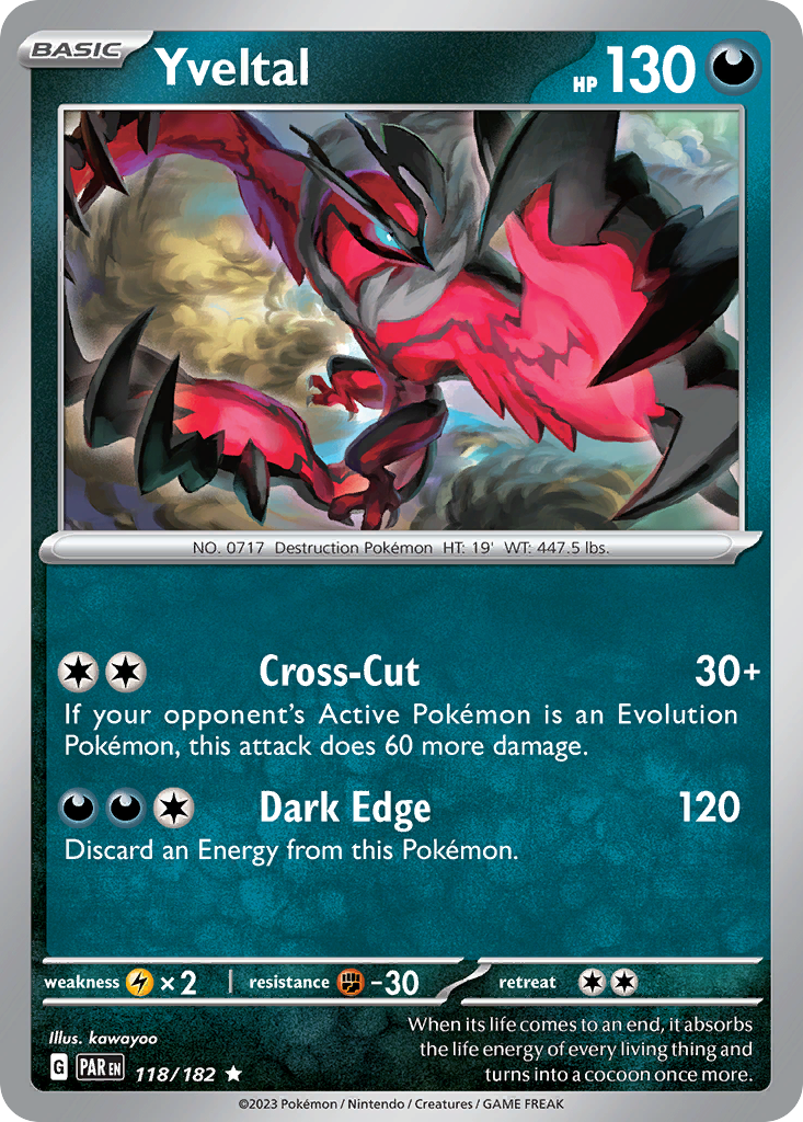 Yveltal 118/182 — English Pokémon Paradox Rift (2023)