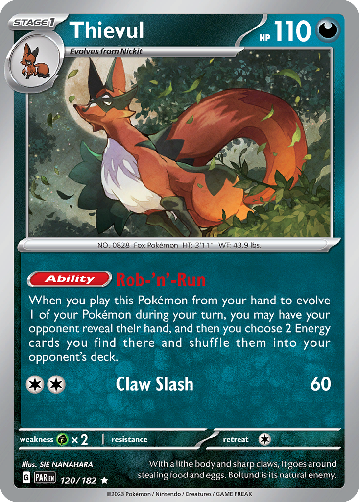 Thievul 120/182 — English Pokémon Paradox Rift (2023)