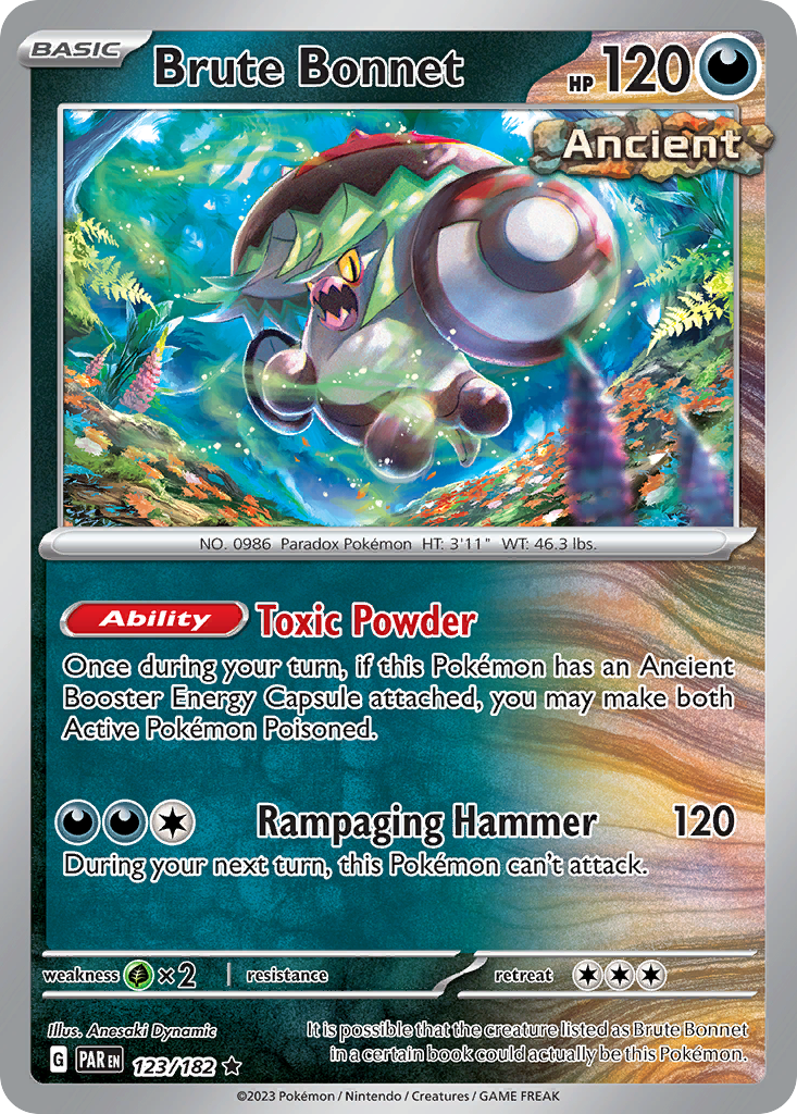 Brute Bonnet 123/182 — English Pokémon Paradox Rift (2023)